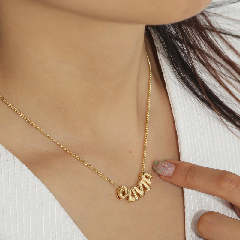 Personalised Olivia Bubble Name Necklace