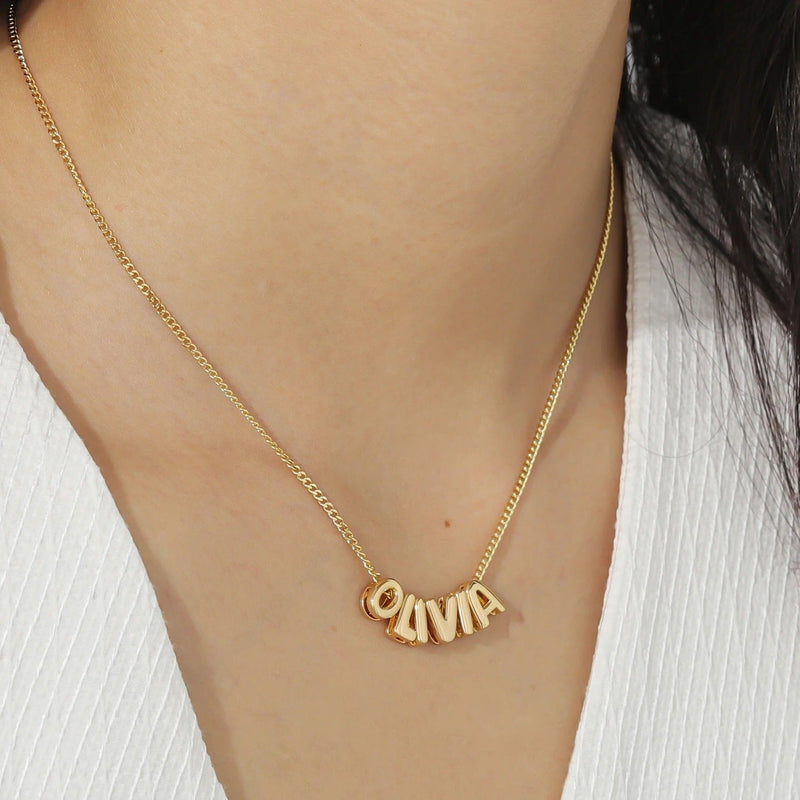 Personalised Olivia Bubble Name Necklace