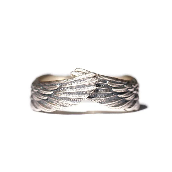 925 Sterling Silver Guardian Angel Wings Hug Ring for Women