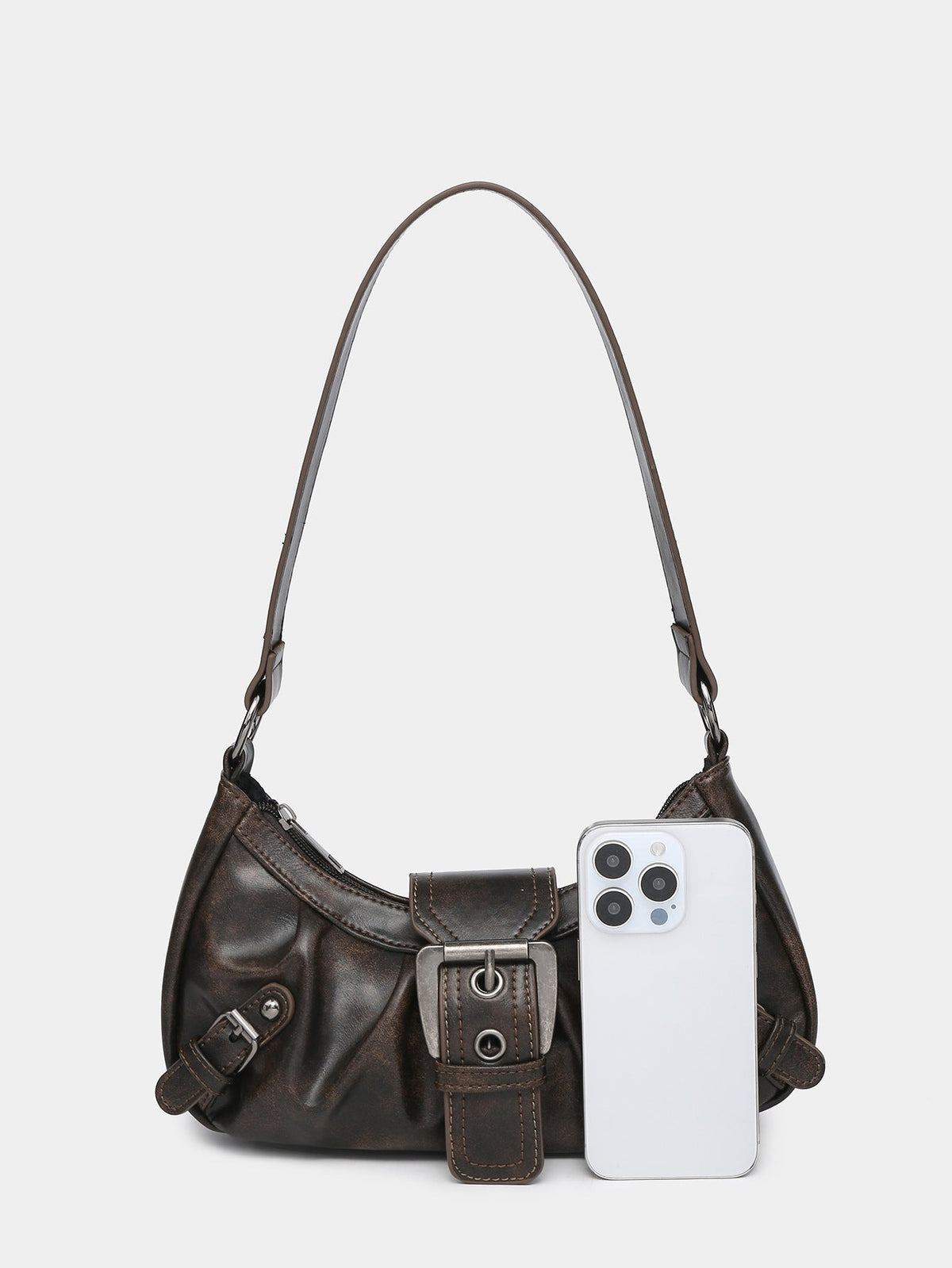 Borsa hobo in ecopelle effetto usurato con fibbia Urban Muse