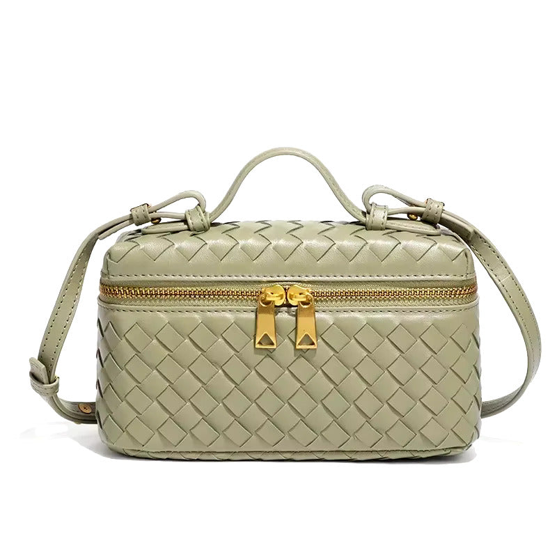 Woven Vegan Leather Handbag