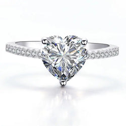 Single Stone Heart Diamond Cut Promise Ring