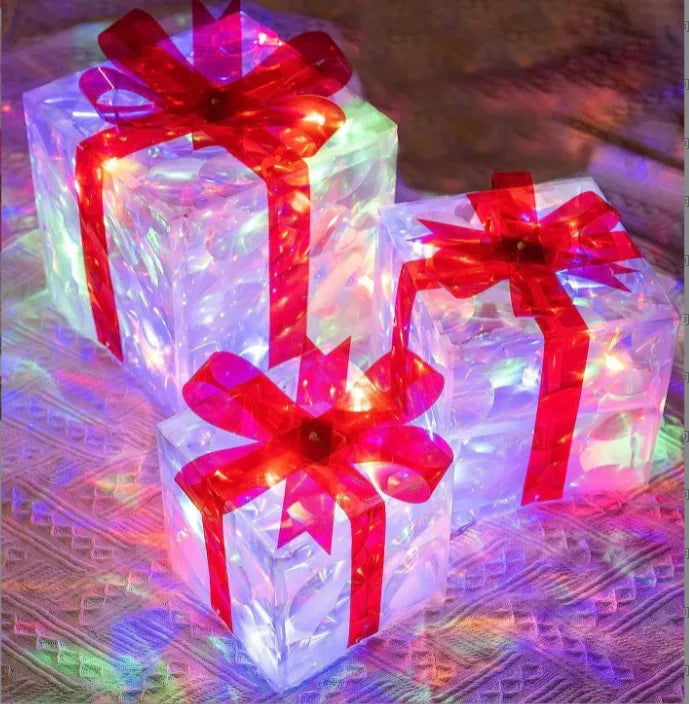 Christmas Glowing Light Box (Set of 3)