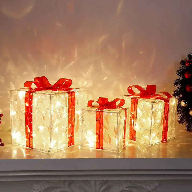 Christmas Glowing Light Box (Set of 3)