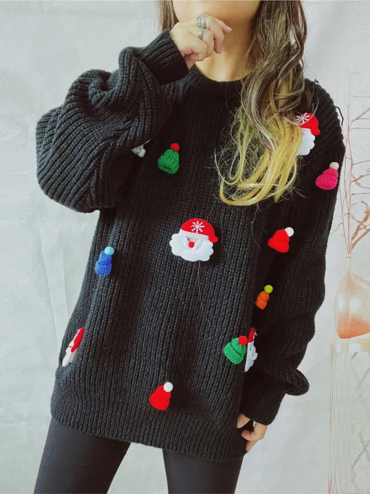 Cute Decoration Stitched Sweater