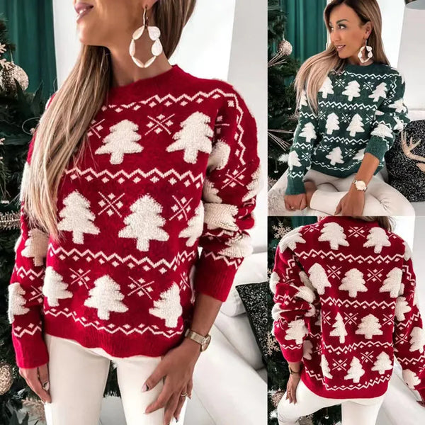 Handcrafted Tree Patter Christmas Sweater