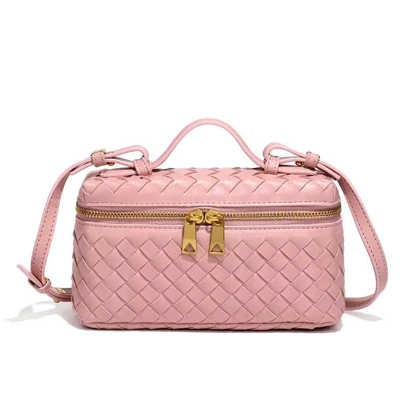Sac à main en cuir végan tissé