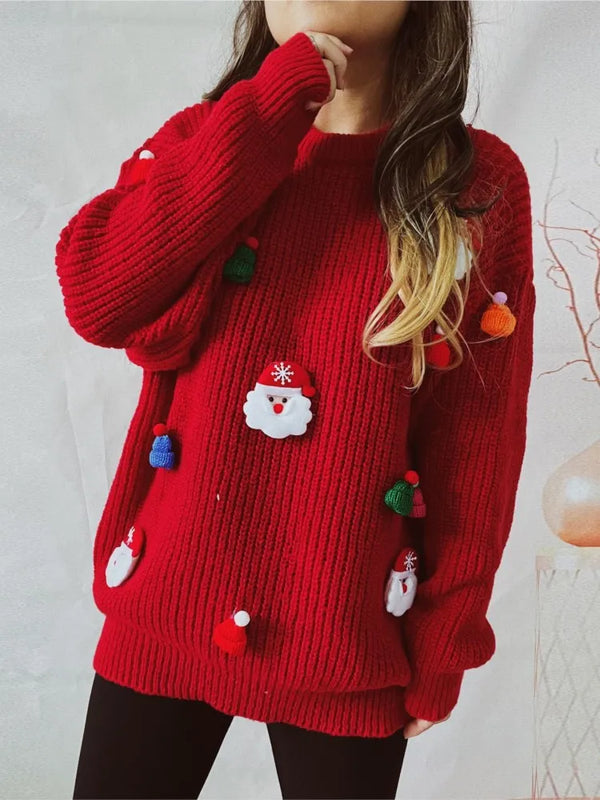 Cute Decoration Stitched Sweater