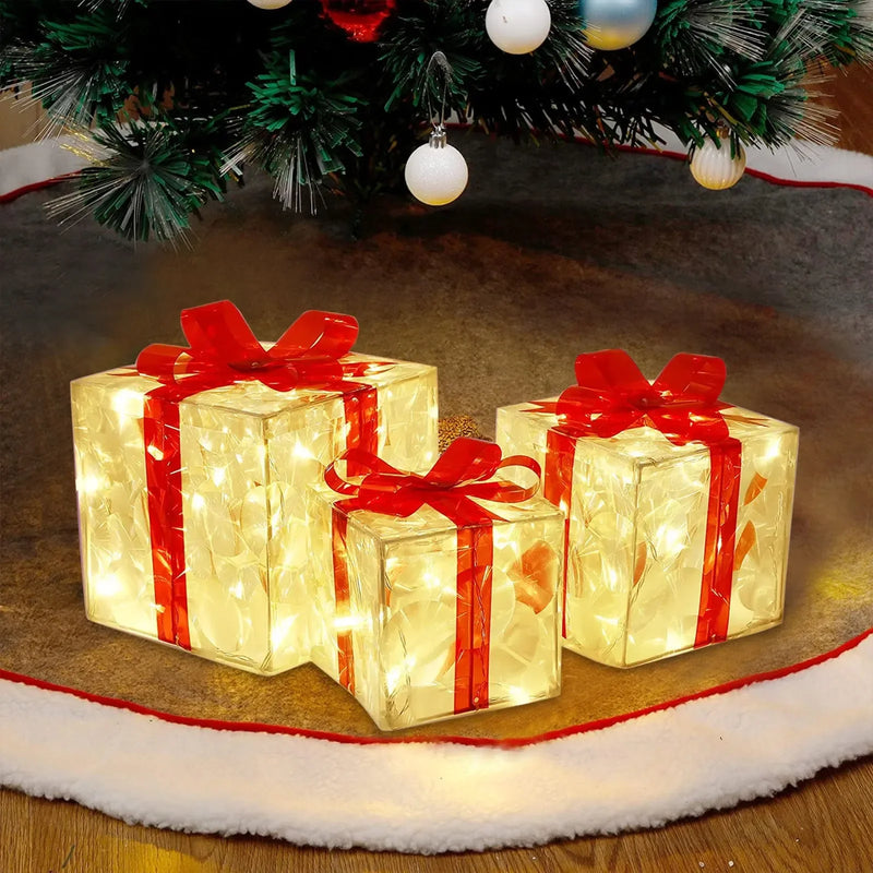 Christmas Glowing Light Box (Set of 3)