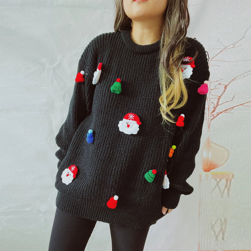 Cute Decoration Stitched Sweater