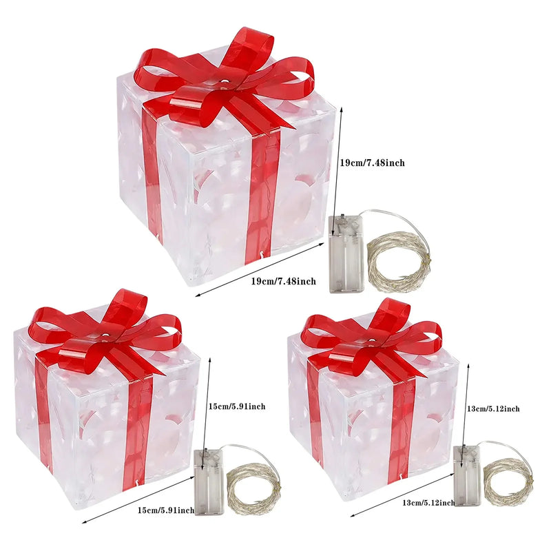 Christmas Glowing Light Box (Set of 3)