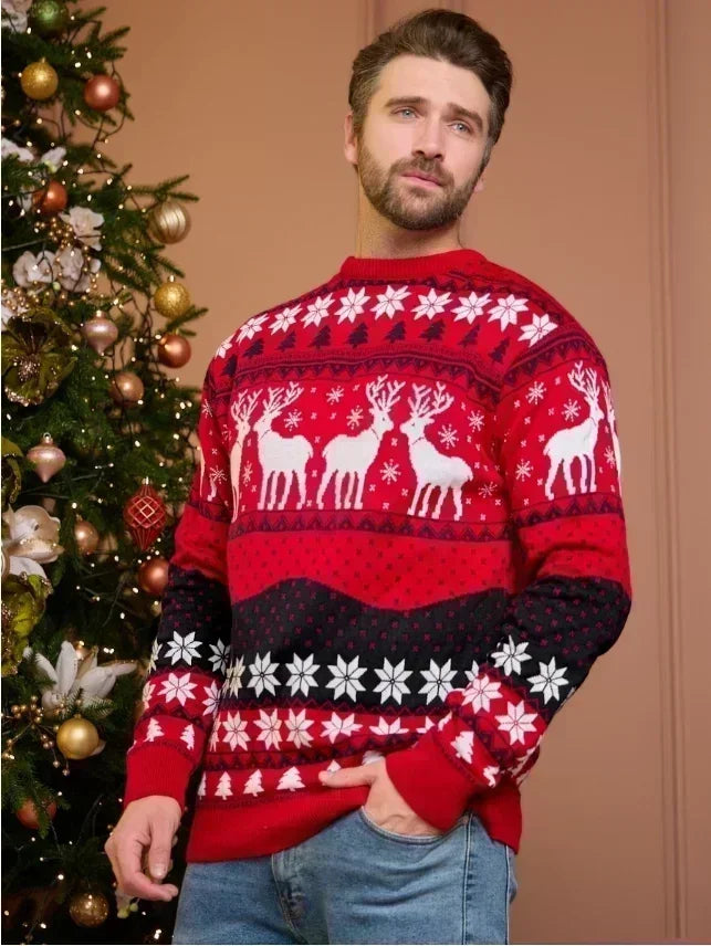 Classic Red Sweater for Christmas Couple