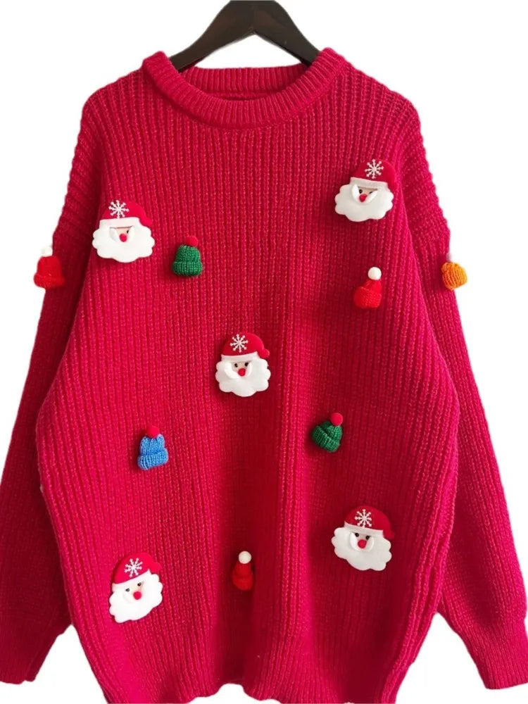 Cute Decoration Stitched Sweater