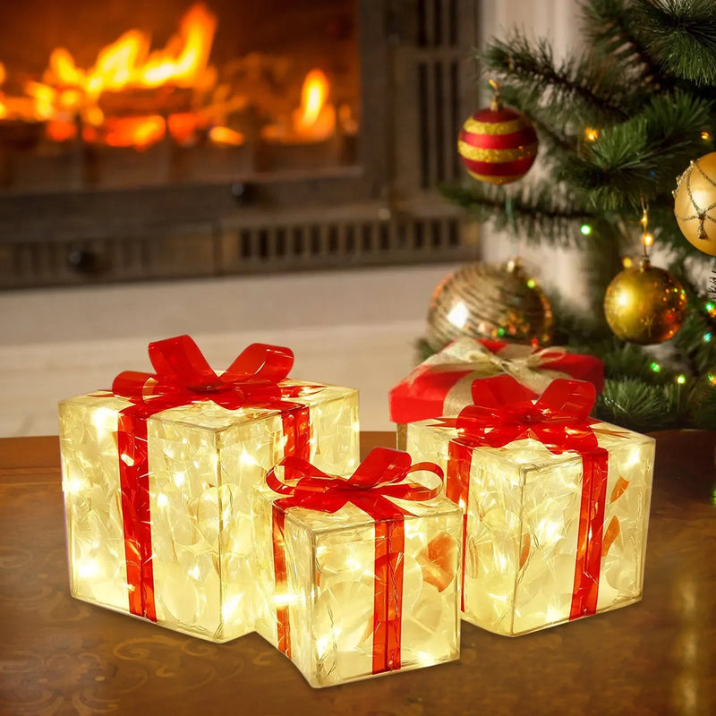 Christmas Glowing Light Box (Set of 3)