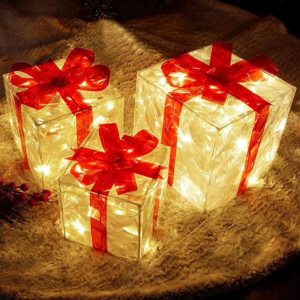 Christmas Glowing Light Box (Set of 3)