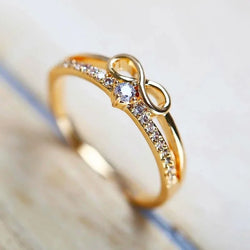 Infinity Diamond Cut and Gold Plated Promise Ring