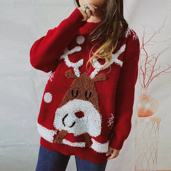 Smiling Elk Christmas Sweater