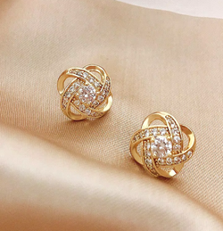 Elegant Ariadne Cross Hollow Geometric Stud Earrings – Exquisite Jewelry for Weddings & Parties