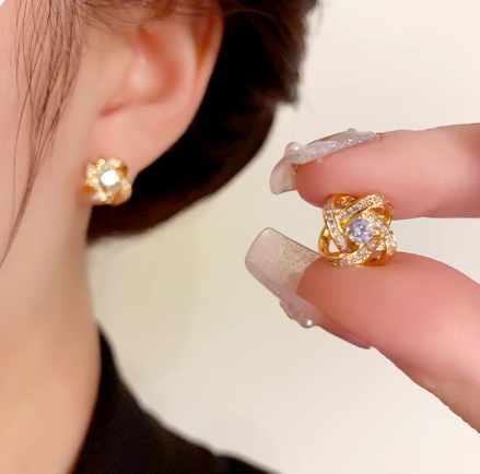 Elegant Ariadne Cross Hollow Geometric Stud Earrings – Exquisite Jewelry for Weddings & Parties