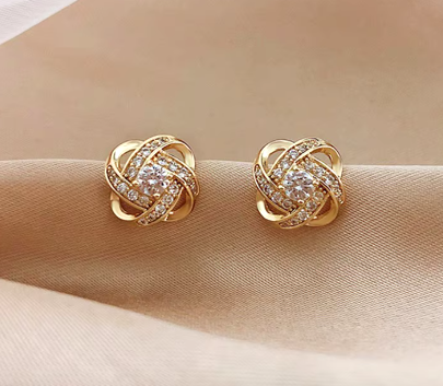 Elegant Ariadne Cross Hollow Geometric Stud Earrings – Exquisite Jewelry for Weddings & Parties