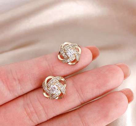 Elegant Ariadne Cross Hollow Geometric Stud Earrings – Exquisite Jewelry for Weddings & Parties