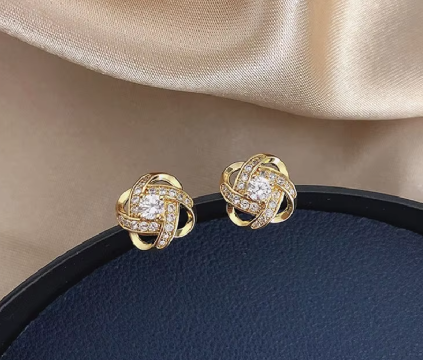 Elegant Ariadne Cross Hollow Geometric Stud Earrings – Exquisite Jewelry for Weddings & Parties