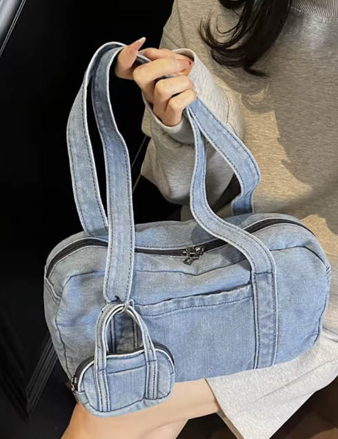 Marina Quilted Denim Chain Bag
