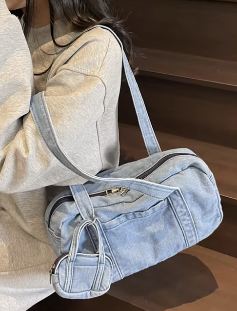 Marina Quilted Denim Chain Bag