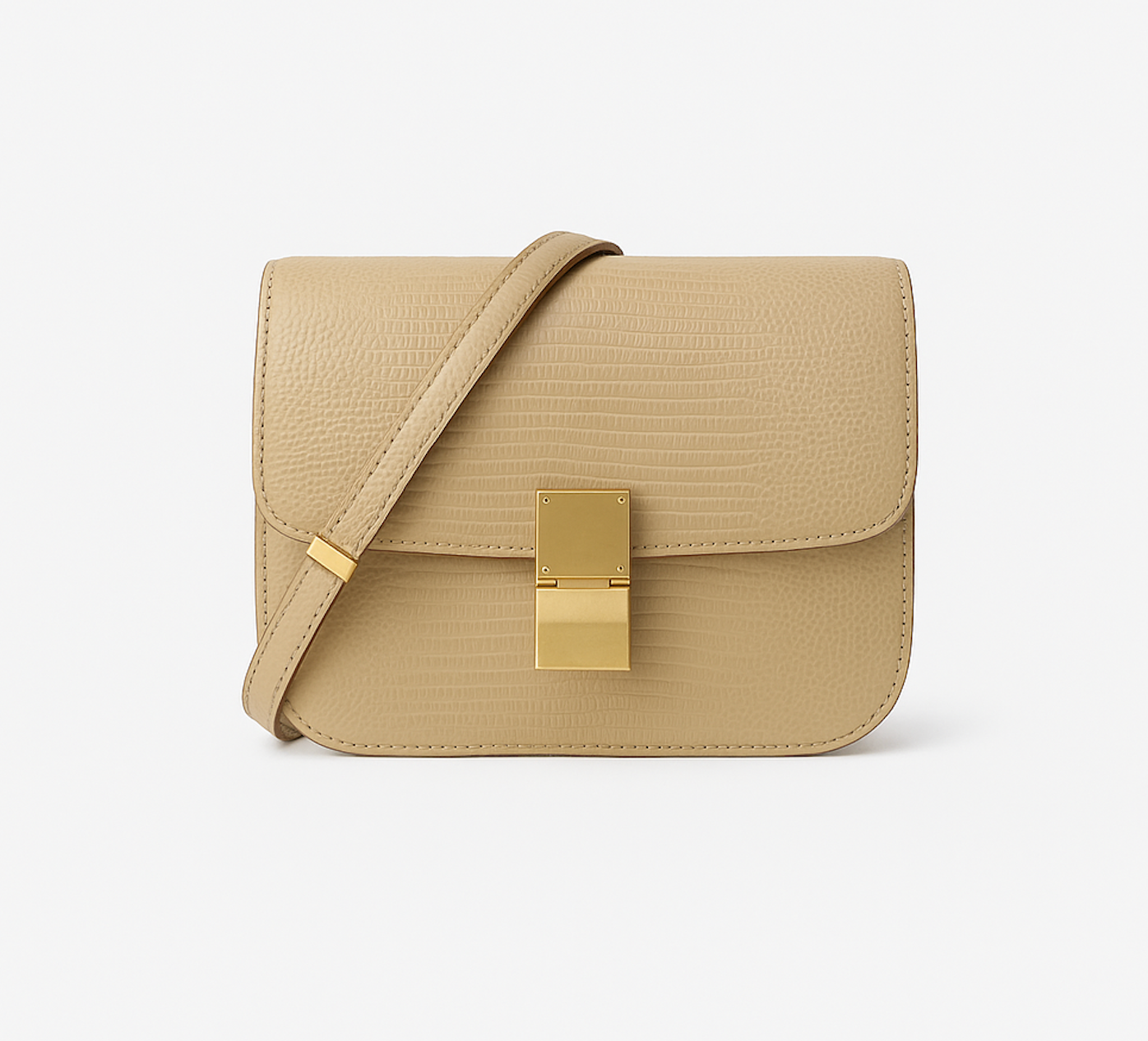 Valentina Lizard-Textured Leather Crossbody