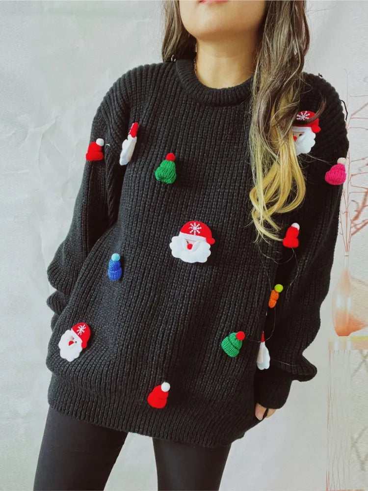 Cute Decoration Stitched Sweater