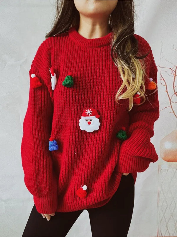 Cute Decoration Stitched Sweater