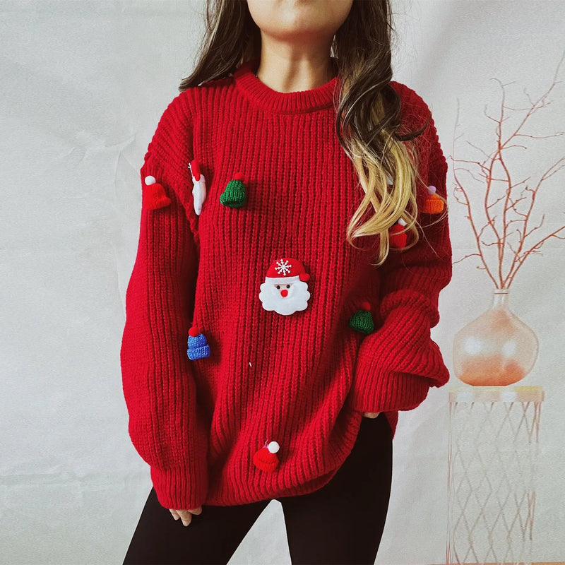 Cute Decoration Stitched Sweater