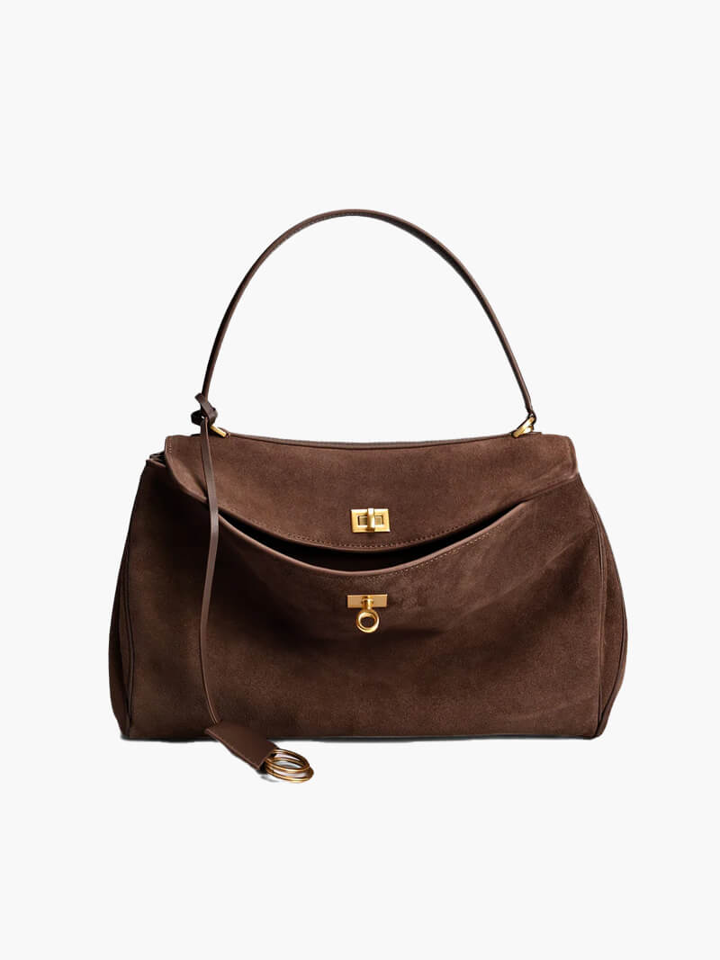 Borsa a mano chic in camoscio vegano Elarna  