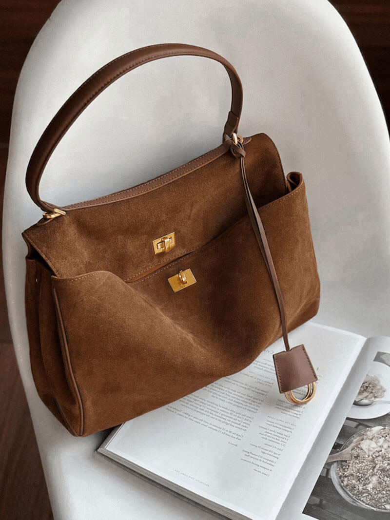 Elarna Vegan Suede Chic Handbag