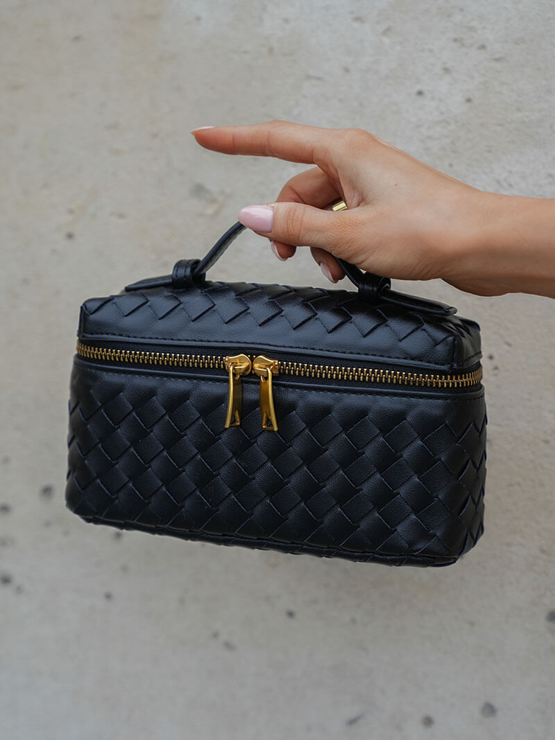 Sac à main en cuir végan tissé