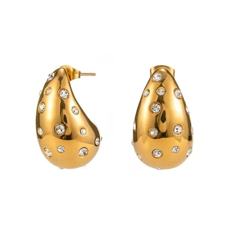 Luxury Tara Teardrop Diamond Earrings - 18K Gold & Silver Plated