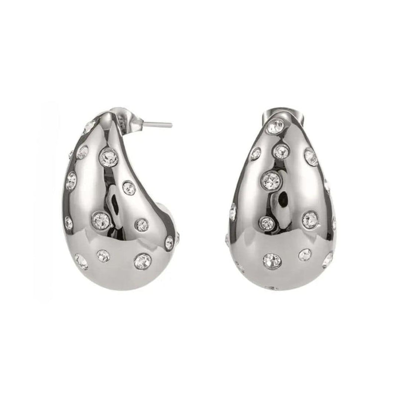 Luxury Tara Teardrop Diamond Earrings - 18K Gold & Silver Plated