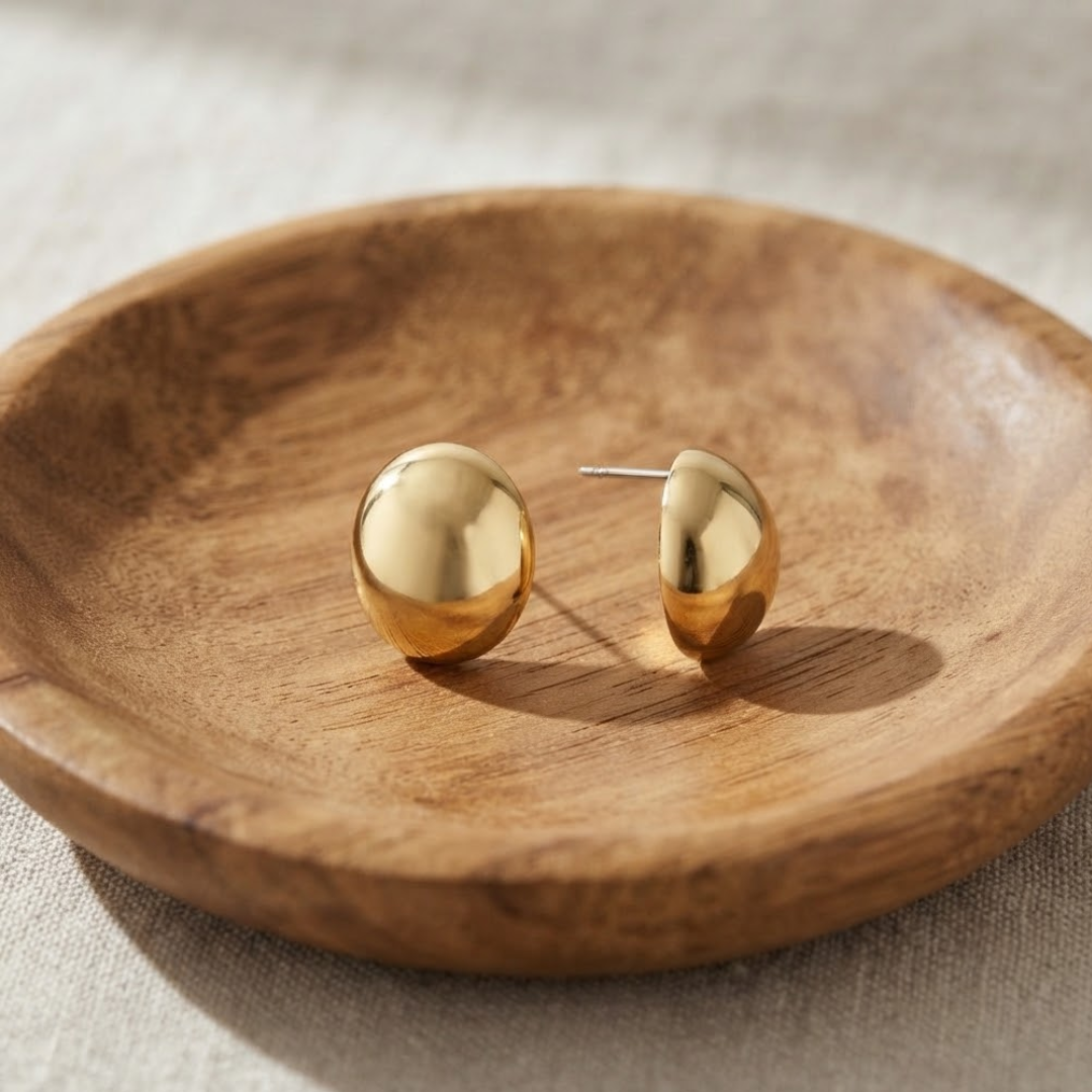 Zaria Sculpted Dome Earrings