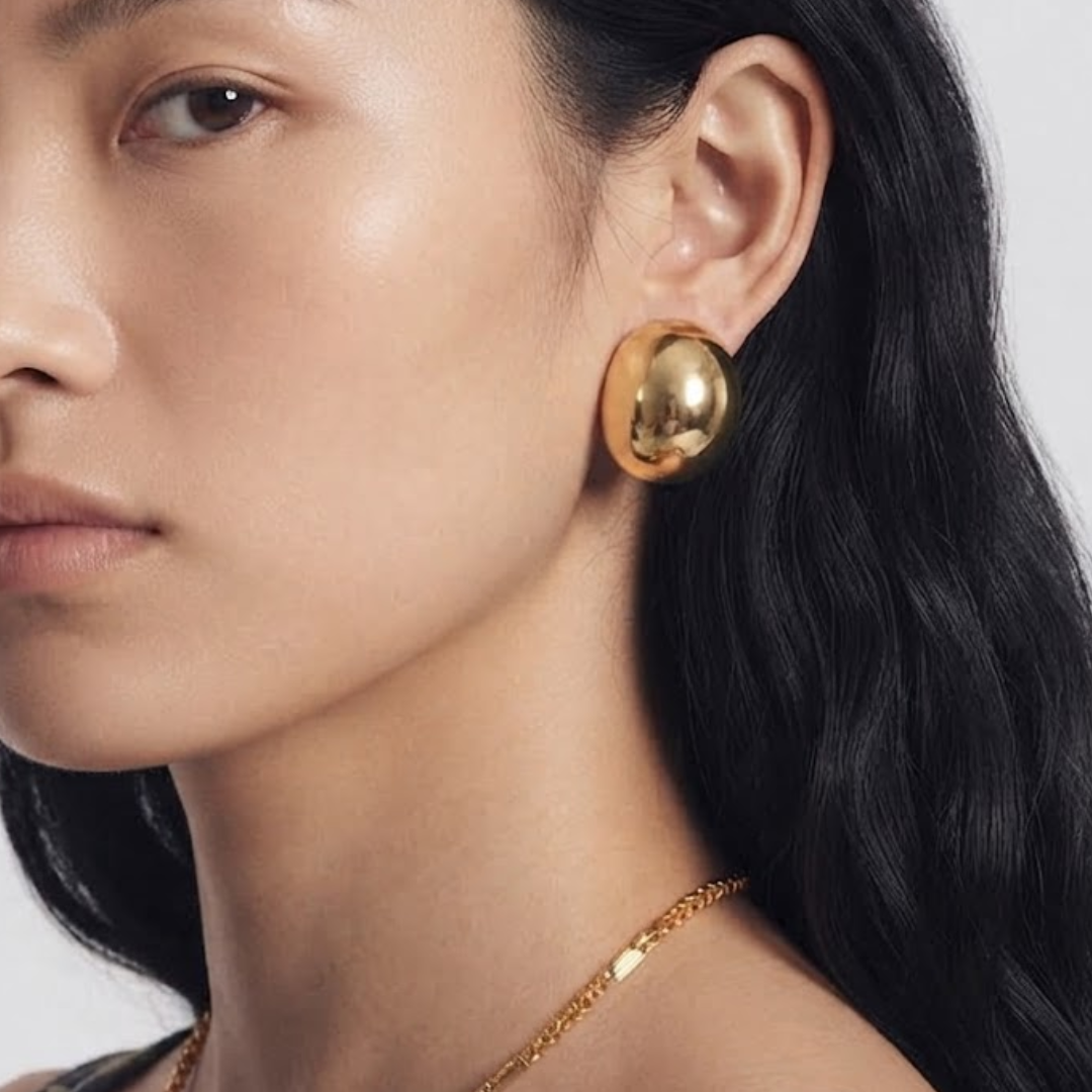 Zaria Sculpted Dome Earrings