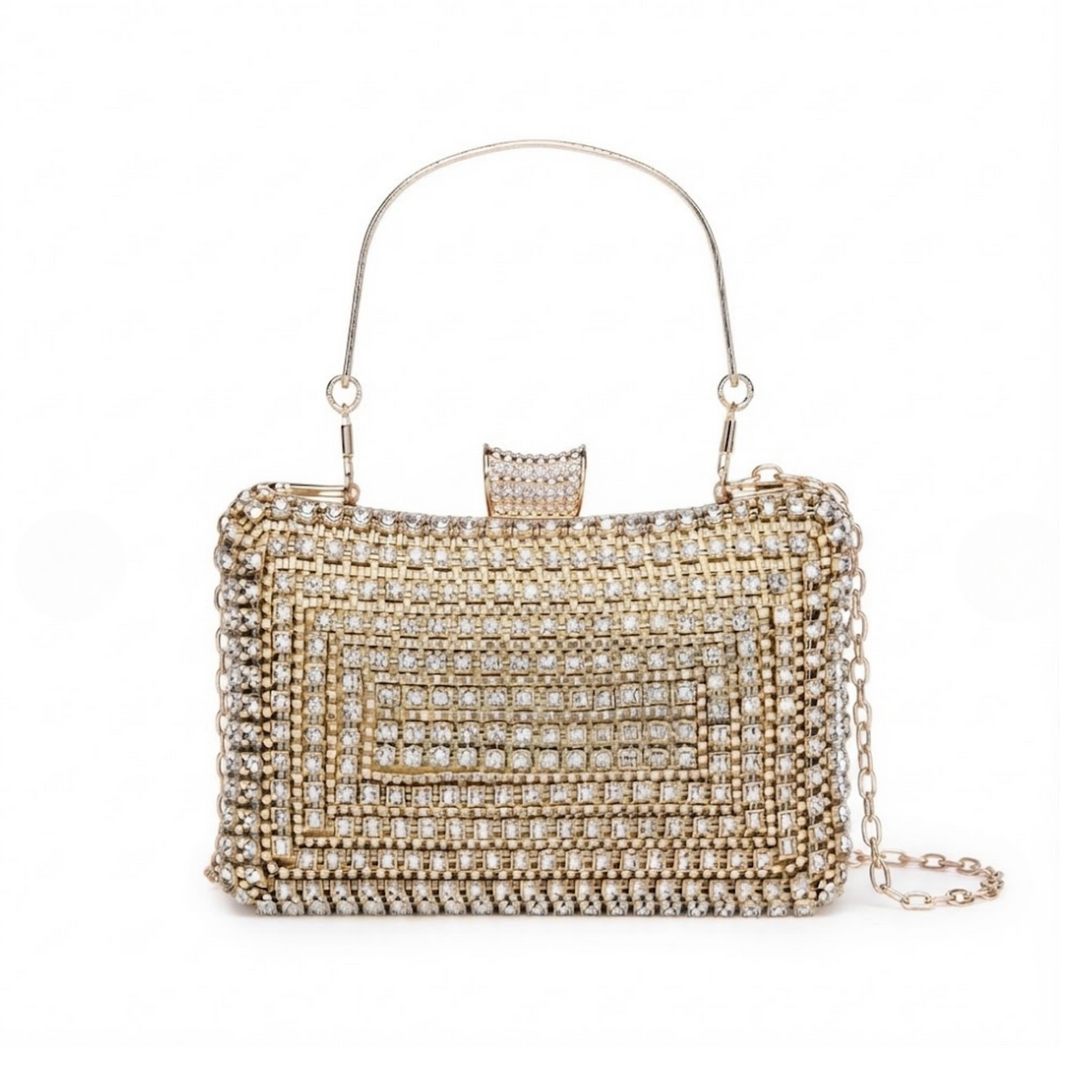 Glitter Clutch Bag – Elegant Evening Bag with Detachable Chain Strap for Weddings and Parties