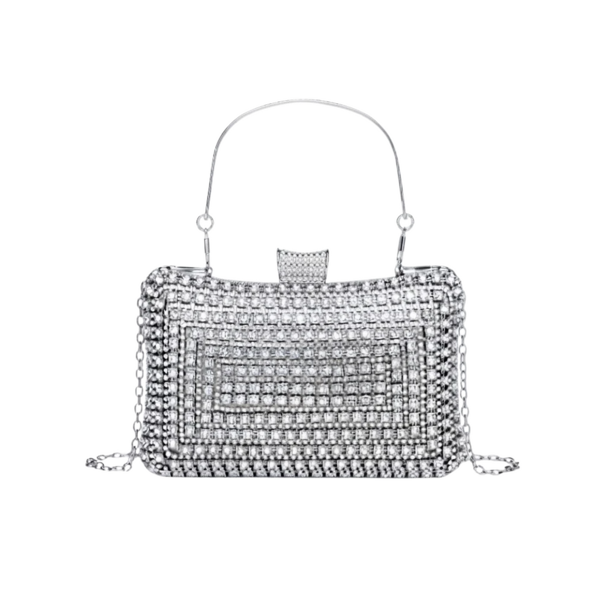 Glitter Clutch Bag – Elegant Evening Bag with Detachable Chain Strap for Weddings and Parties