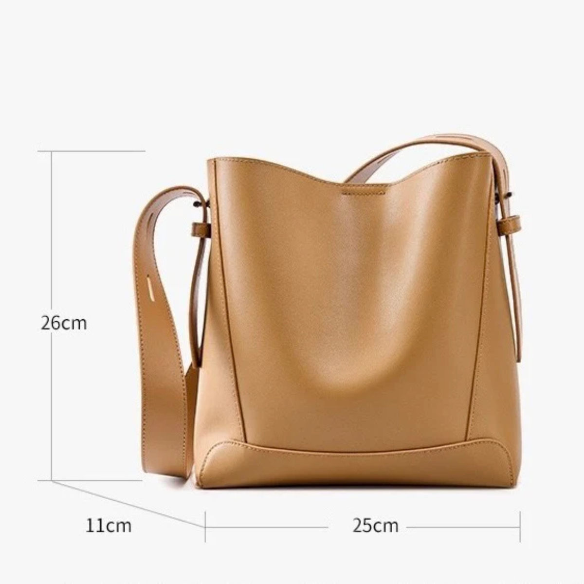 Ardena Genuine Leather Crossbody & Shoulder Oversized Bucket Bag