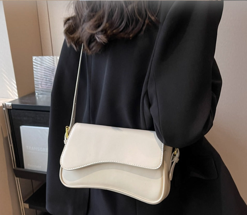 Saraya Crescent Vegan Leather Shoulder Bag