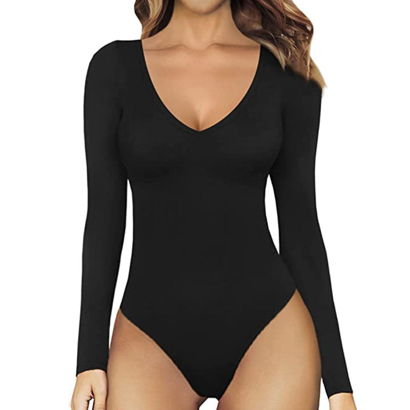 V-Neck Long Sleeve Bodysuit