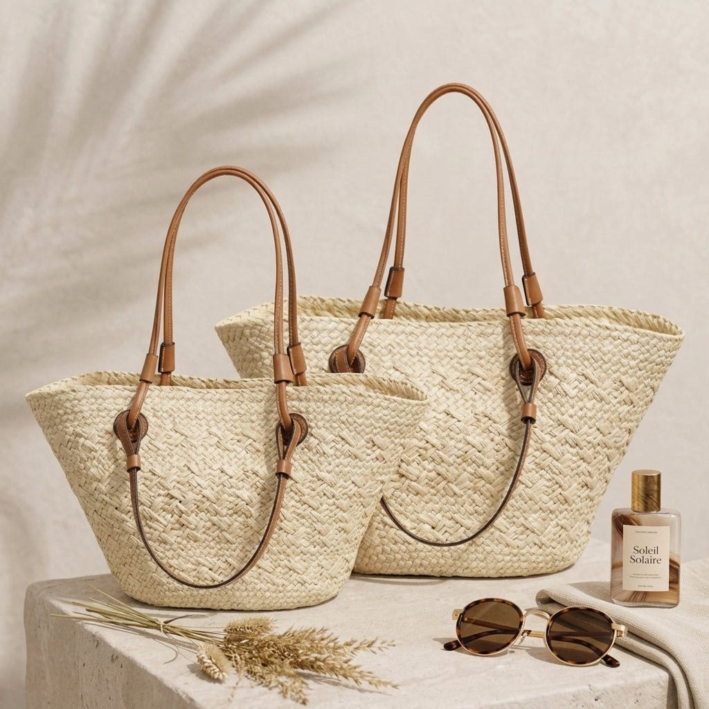 Handcrafted Rattan Wicker Summer Tote Bag – Sustainable Bags