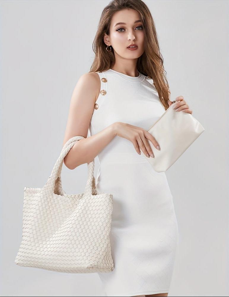 Elara Woven Luxe Tote