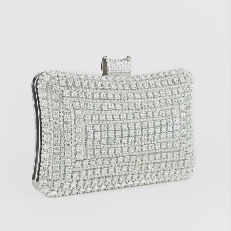 Glitter Clutch Bag – Elegant Evening Bag with Detachable Chain Strap for Weddings and Parties