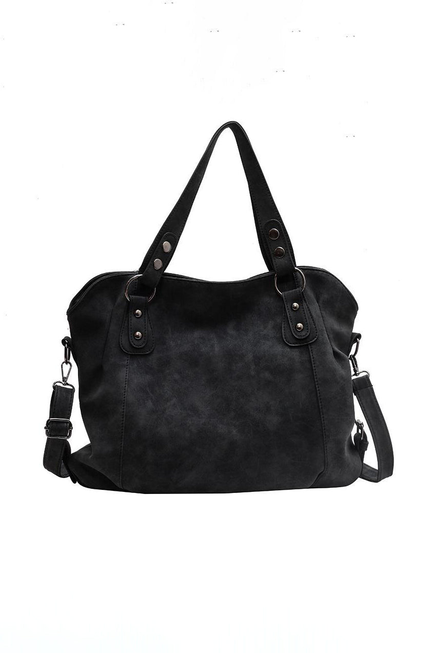 Velvet Voyage Vintage Vegan Suede-Style Crossbody Tote