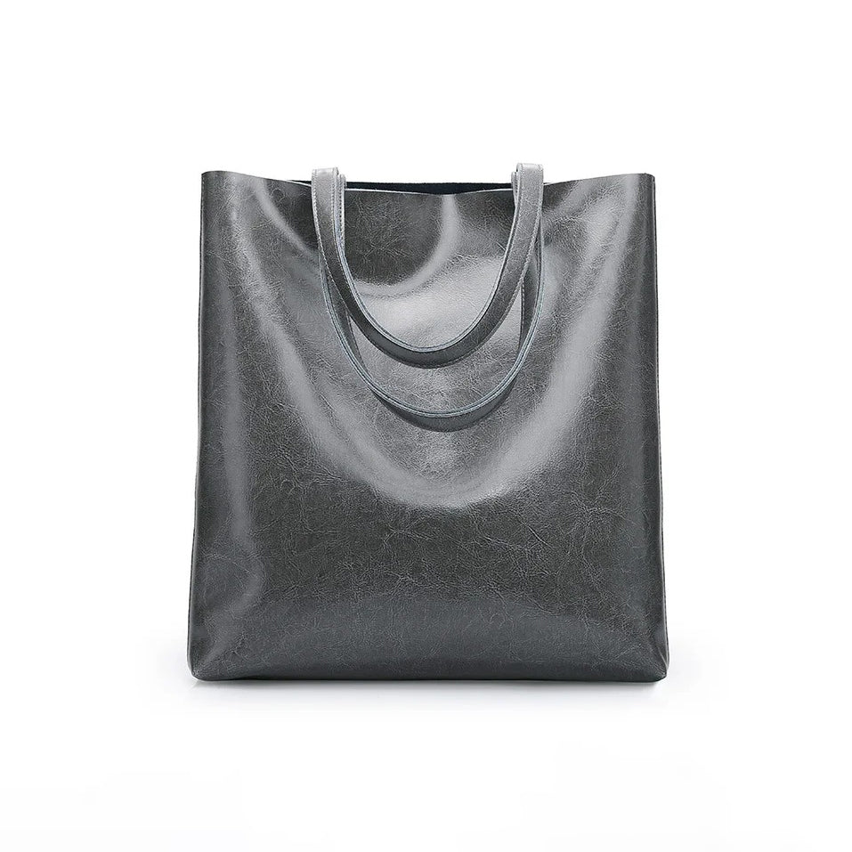 Borsa a mano in pelle strutturata