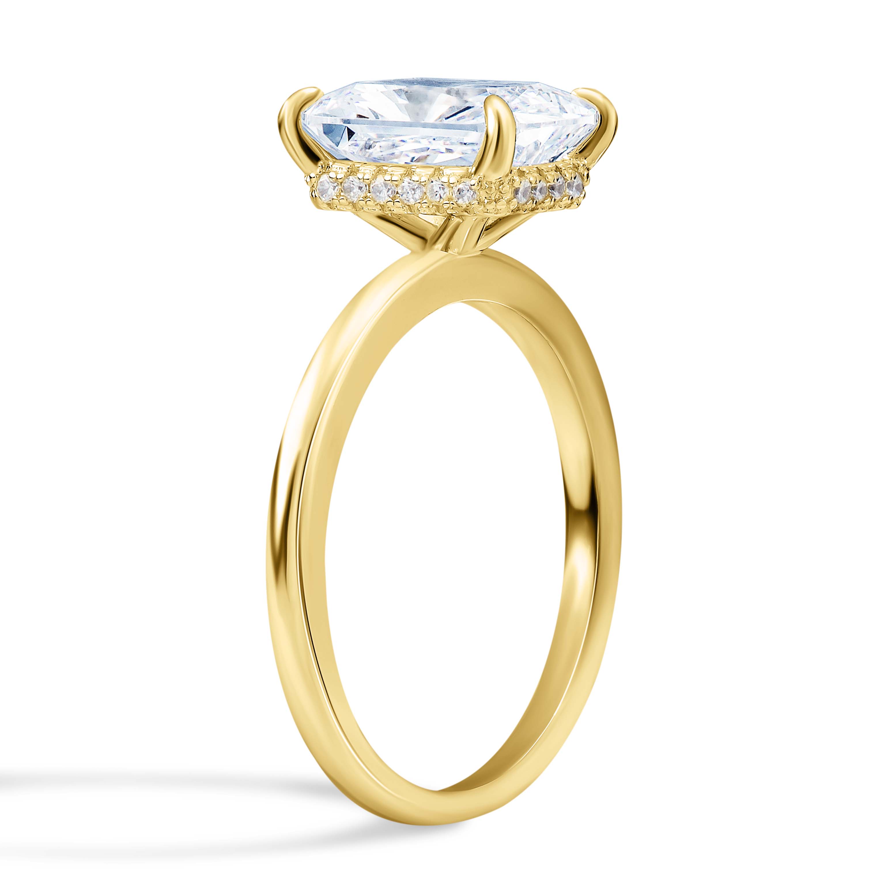 Lustrous Glow Moissanite Solitaire Gold Ring